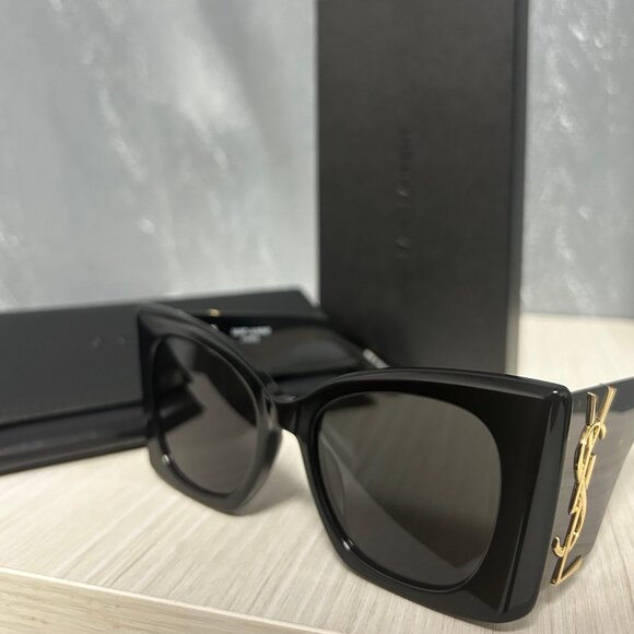 NEW SL M119 BLAZE 002 SAINT LAURENT BLAZE HAVANA OVERSIZED SUNGLASSES SLM119 - Picture 1 of 5